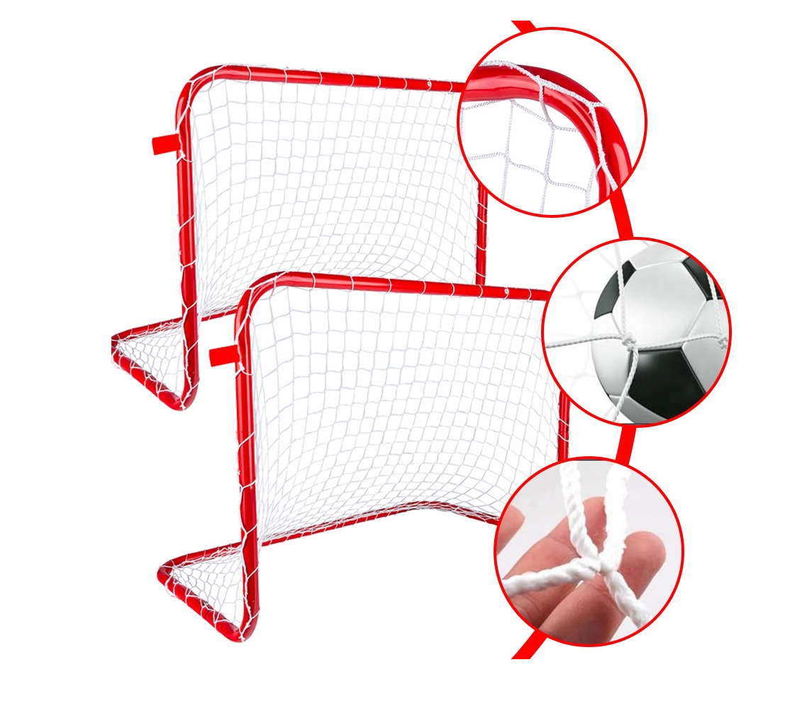 Set 2 porti de fotbal, Zola, 78 x 45 x 56 cm, plasa, cadru de otel, 8 cuie pentru fixare, 2 franghii, rosii Set 2 porti de fotbal, Zola, 78 x 45 x 56 cm, plasa, cadru de otel, 8 cuie pentru fixare, 2 franghii, rosii